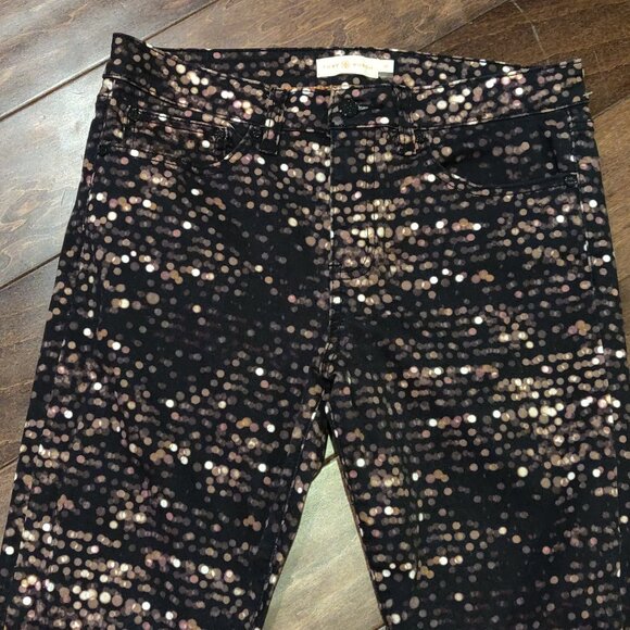 Tory Burch Black Flash Printed Skinny Ankle Jeans SIZE 29 - Picture 8 of 8